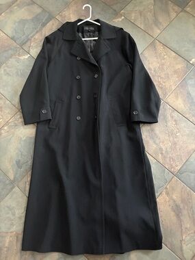 Gallery Black Hooded Trench Coat